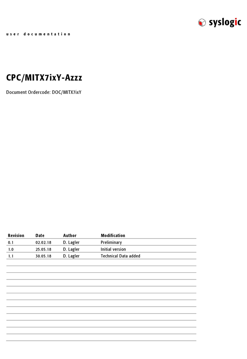 syslogic CPC/MITX7i A Series Operator's manual
