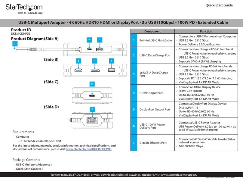 StarTech.com DKT31CDHPD3 quick start guide