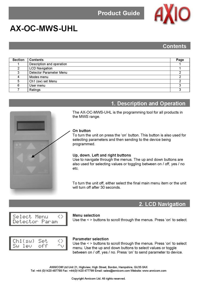 Axio AX-OC-MWS-UHL Product guide