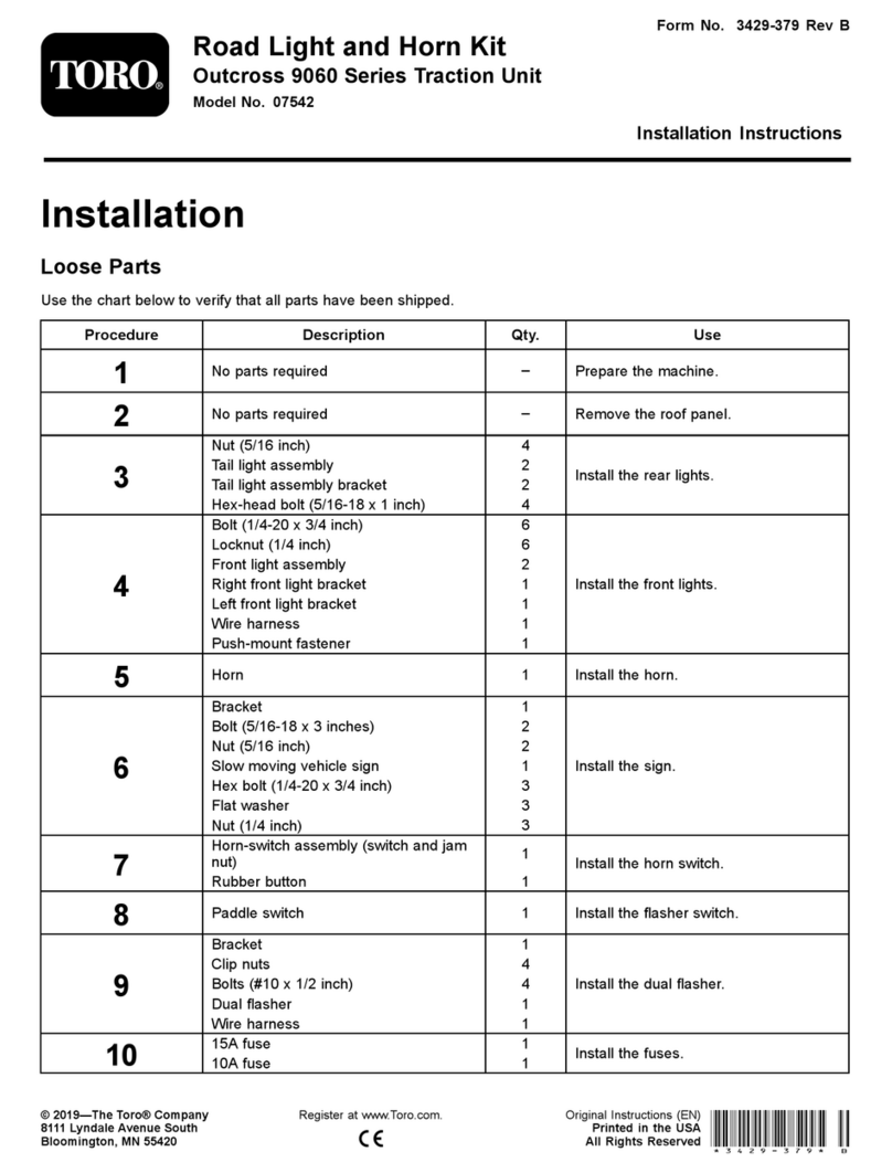 Toro Outcross 9060 Series installation instructions Toro Outcross 9060 Series installation instructions