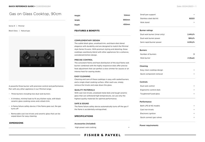 Fisher & Paykel 9 Series User manual