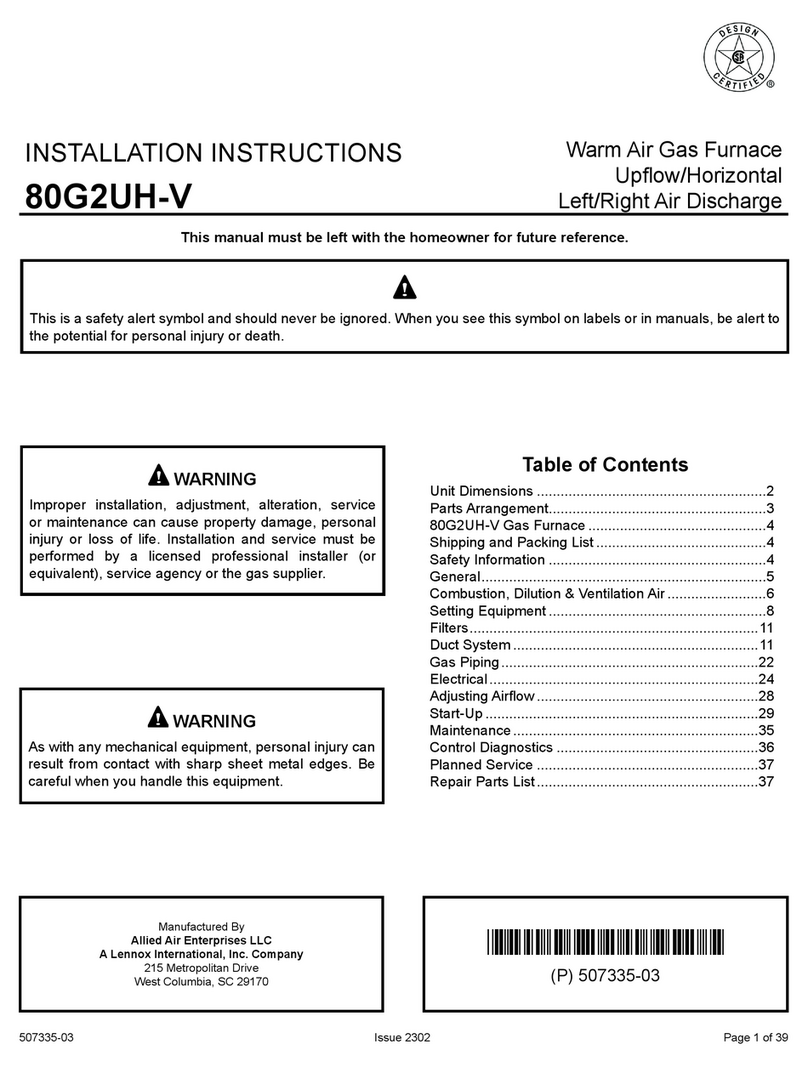Lennox 80G2UH-V User manual