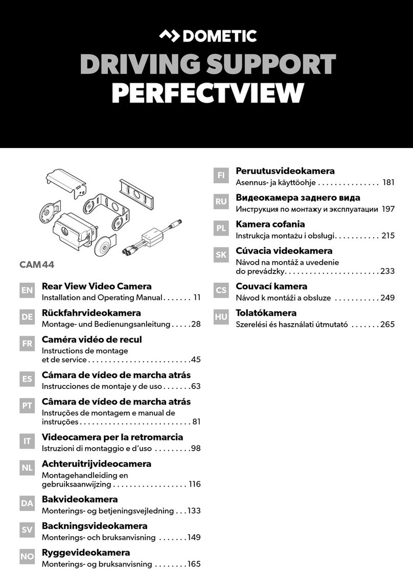 Dometic DRIVING SUPPORT PERFECTVIEW CAM44 Installation and operating manual