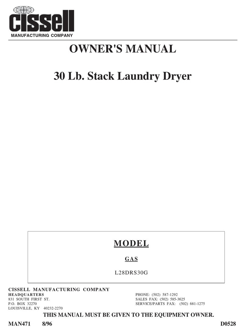 Cissell L28DRS30G owner's manual