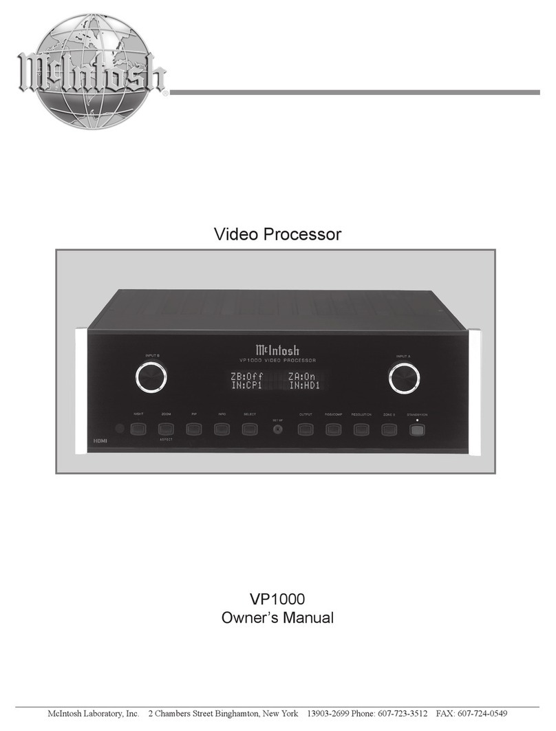McIntosh VP 1000 owner's manual