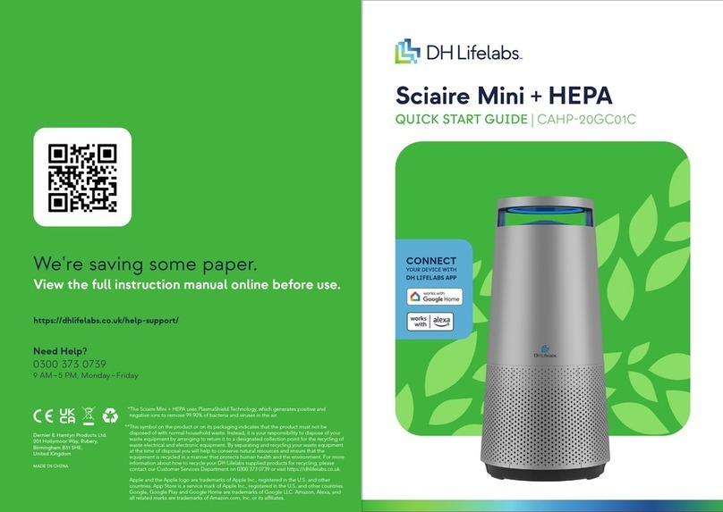 DH Lifelabs Sciaire Mini + HEPA User manual