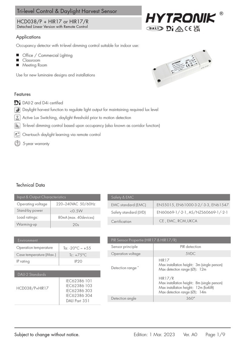 Hytronik HCD038/P quick start guide