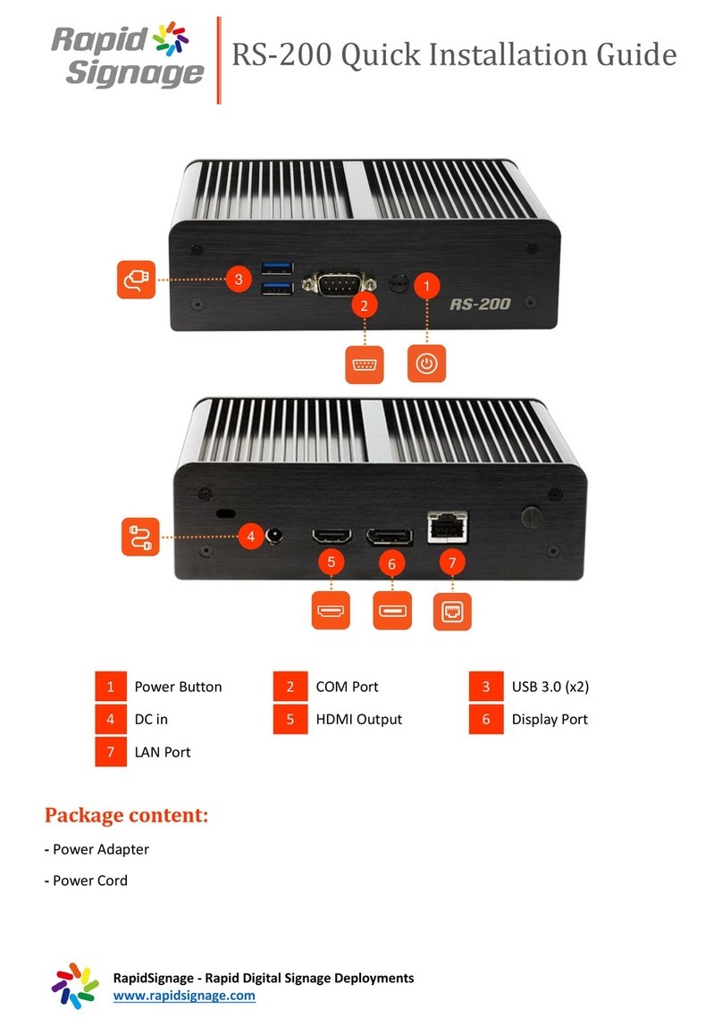 RapidSignage RS-200 User manual