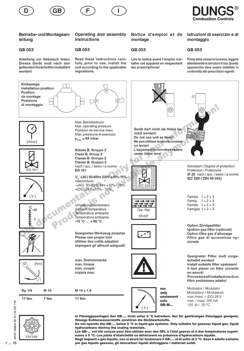 Dungs GB 053 Customer's operating and assembly instructions