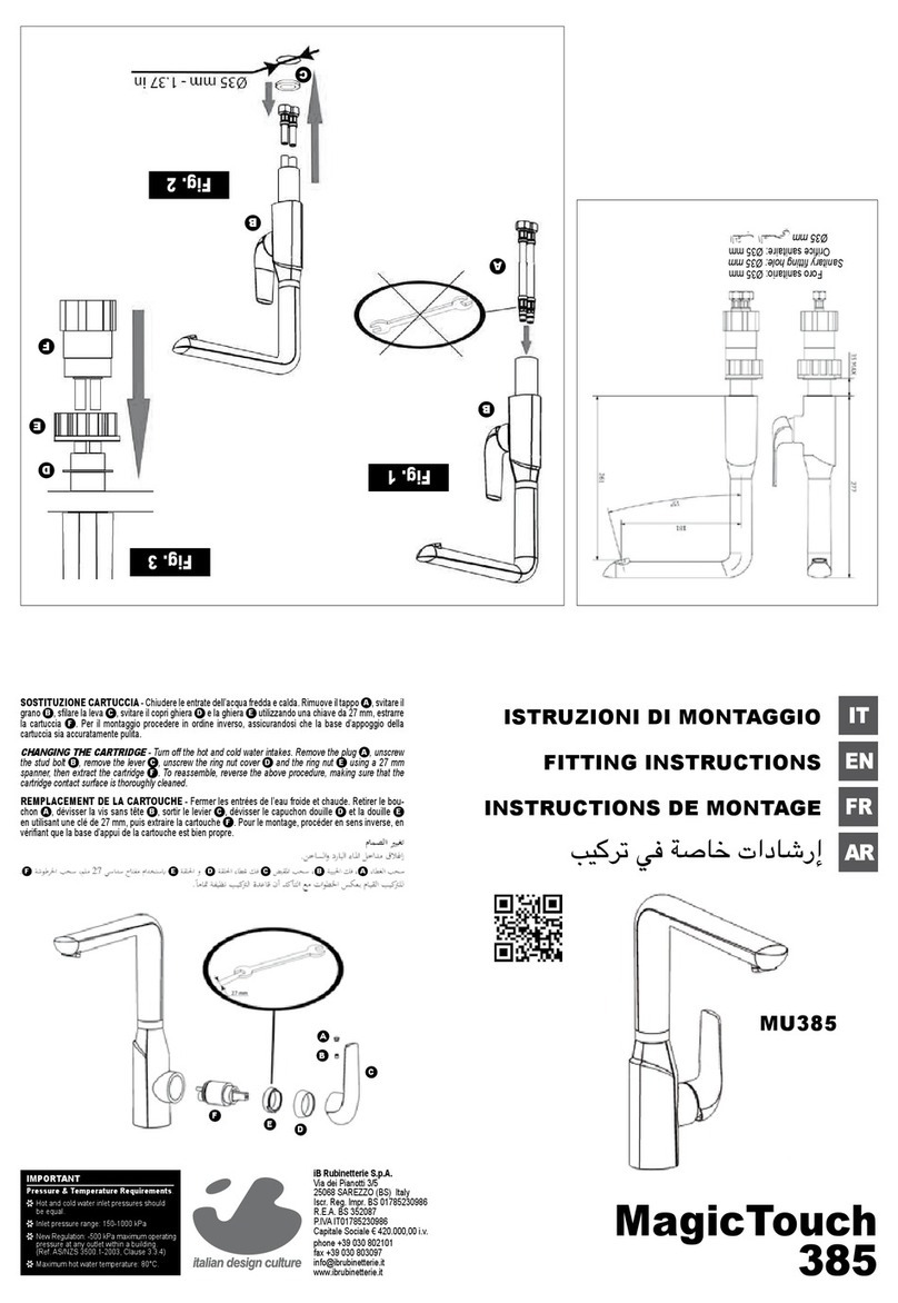 IB RUBINETTERIE MagicTouch 385 Fitting instructions IB RUBINETTERIE MagicTouch 385 Fitting instructions