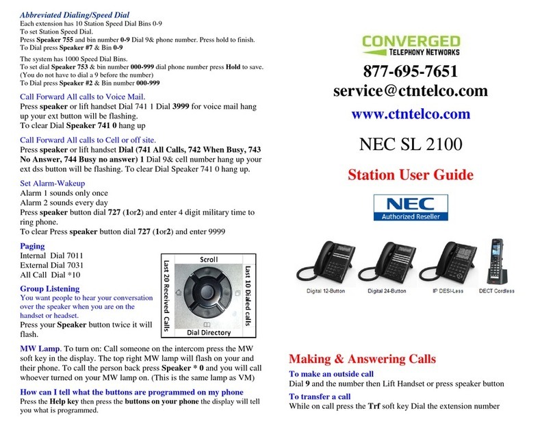 NEC SL 2100 user guide