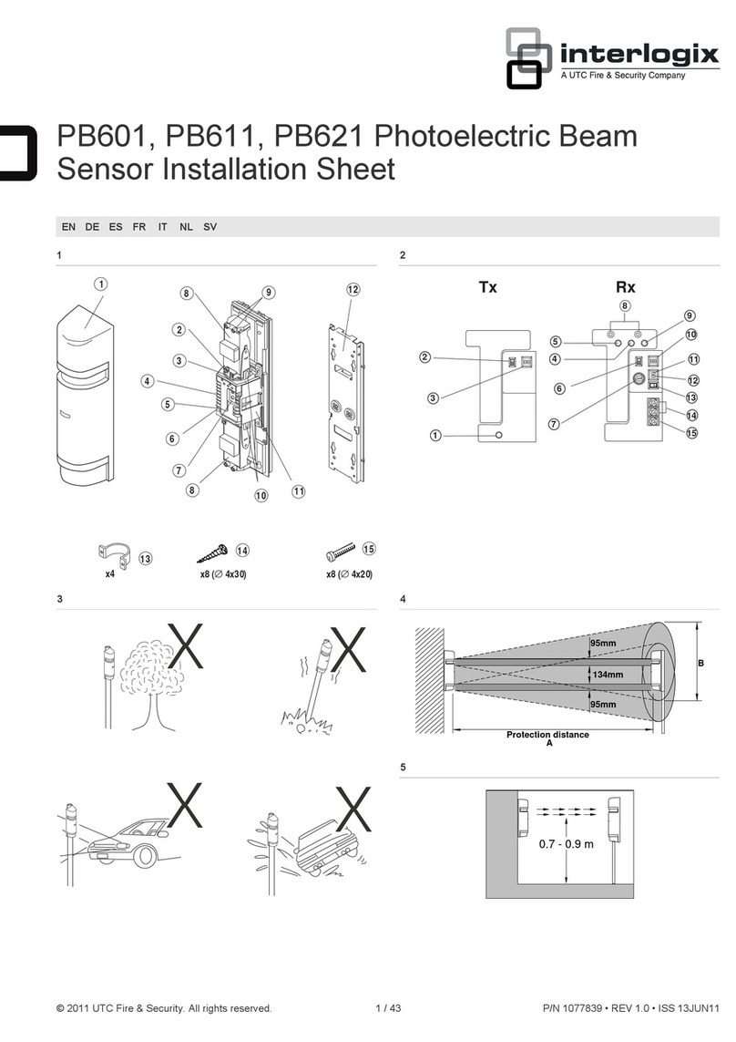 UTC Fire and Security Interlogix PB601 Installation sheet