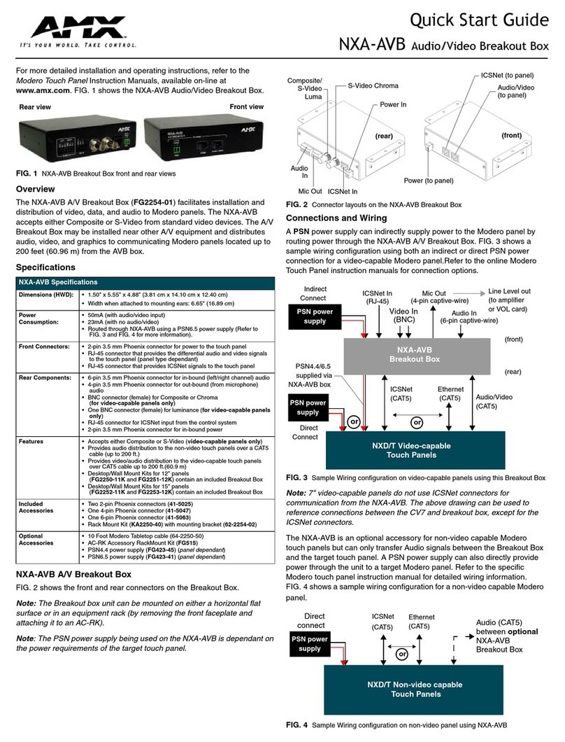 AMX FG2254-01 quick start guide