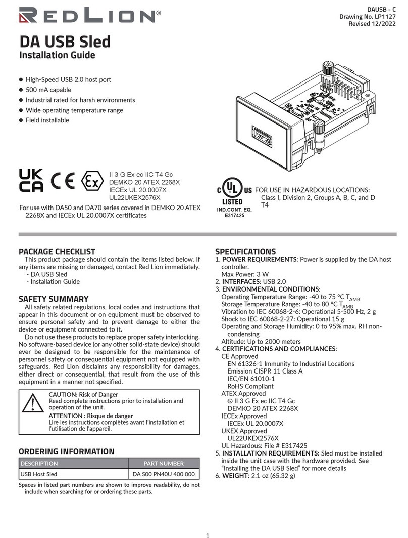 red lion DA USB Sled User manual