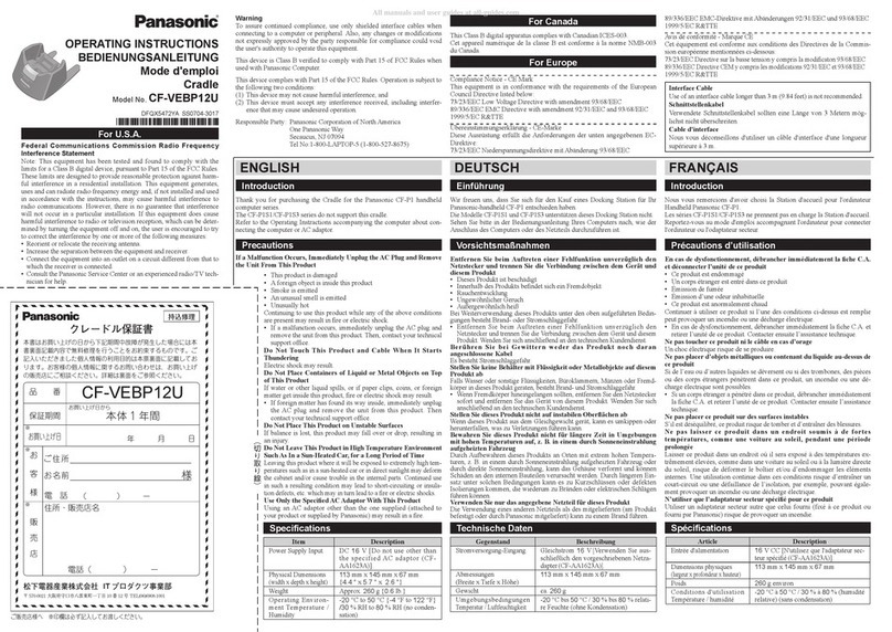 Panasonic CF-VEBP12U User manual