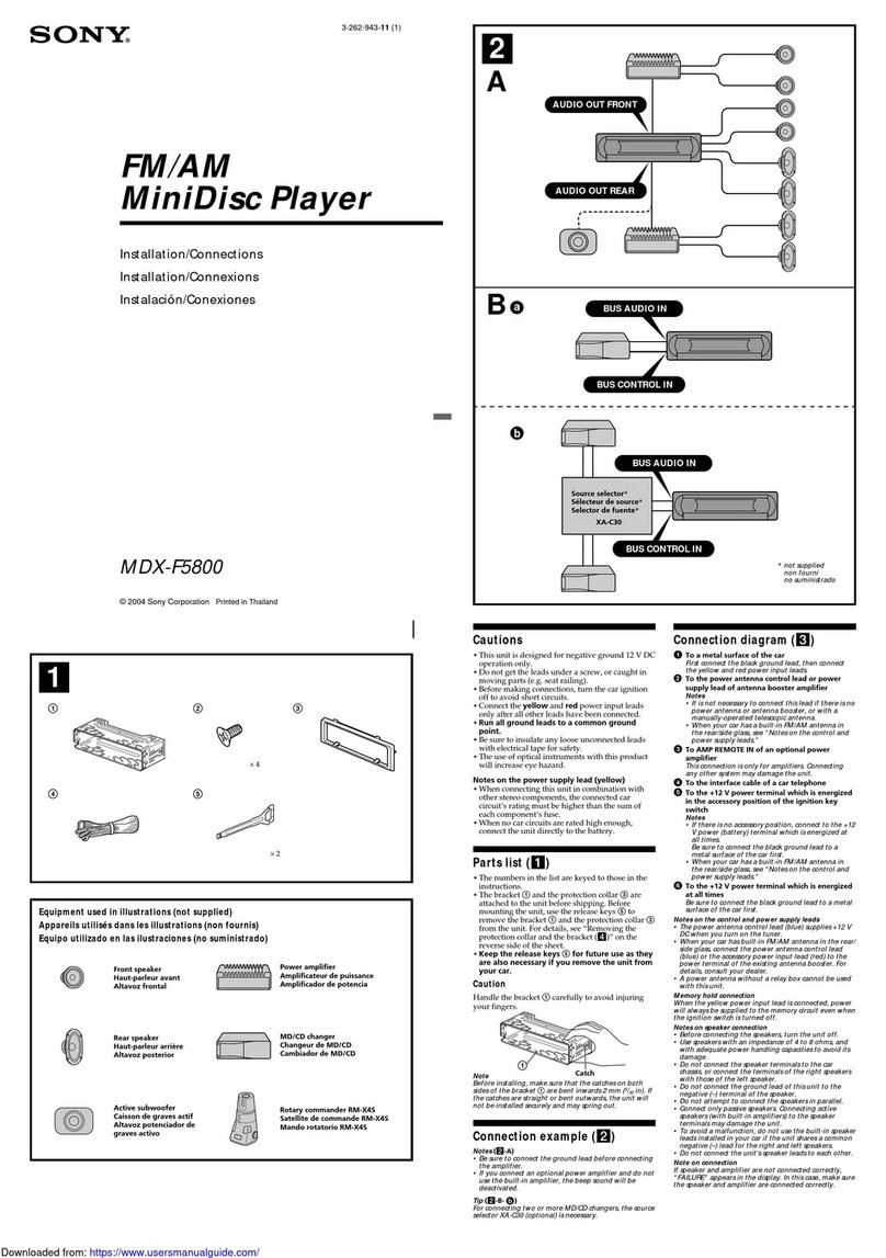 Sony MDX-F5800 Product guide