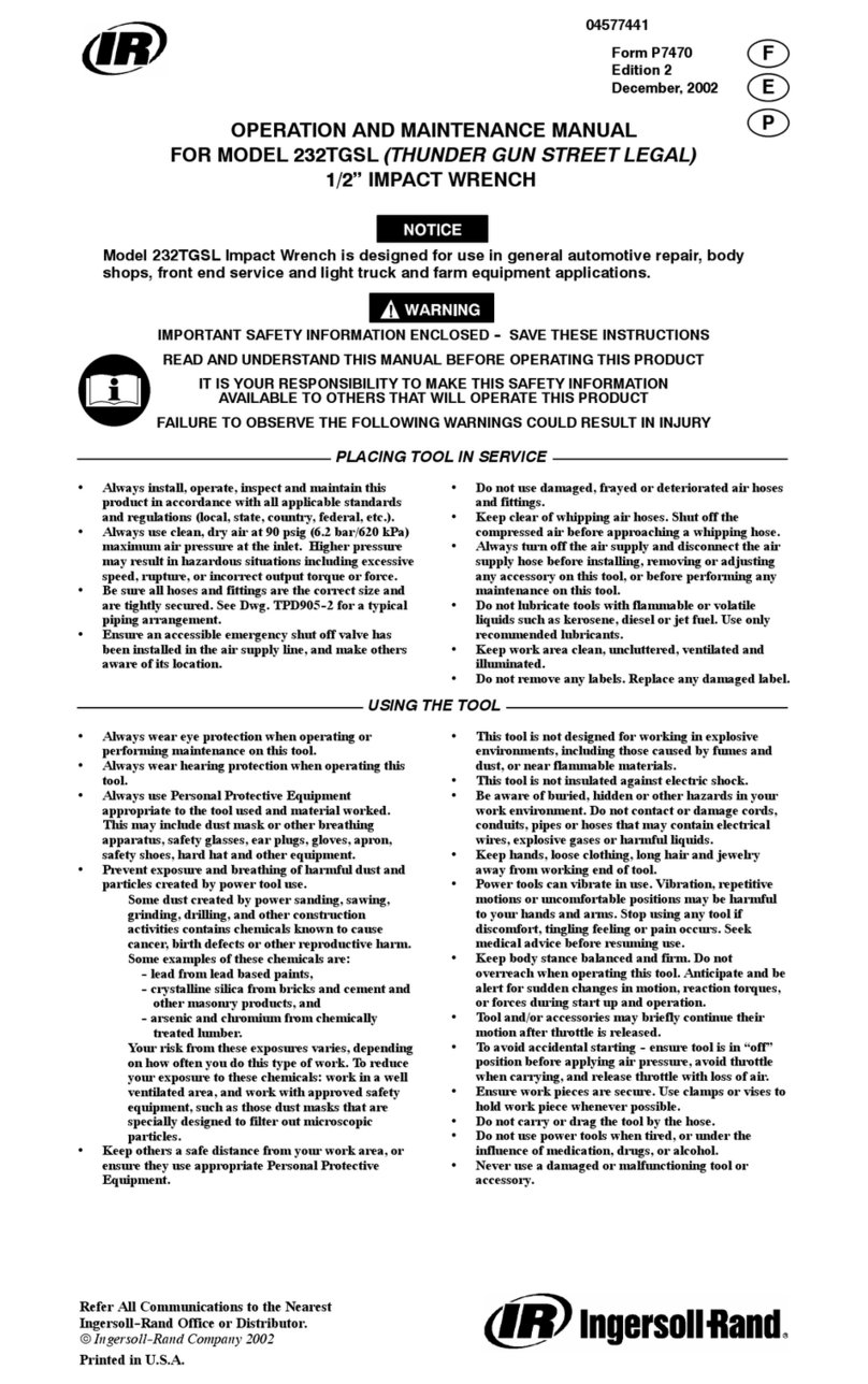 Ingersoll-Rand 232TGSL User manual