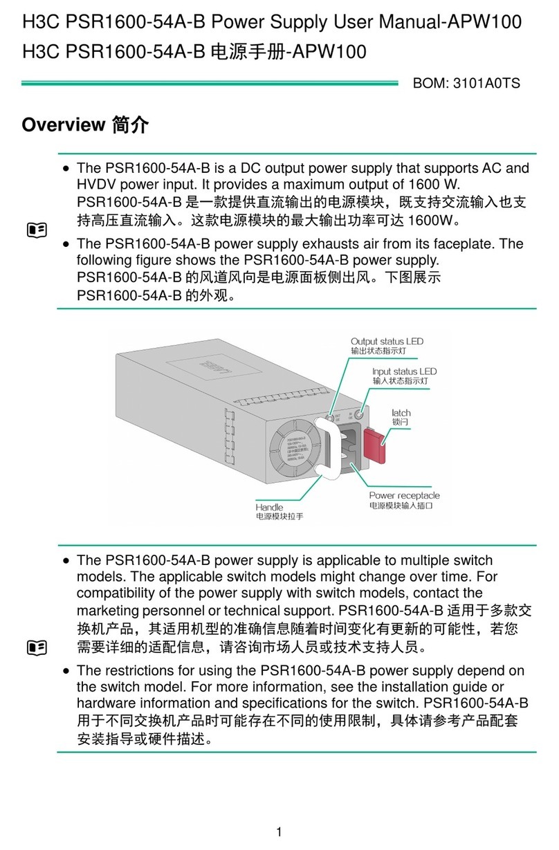 H3C PSR1600-54A-B user manual