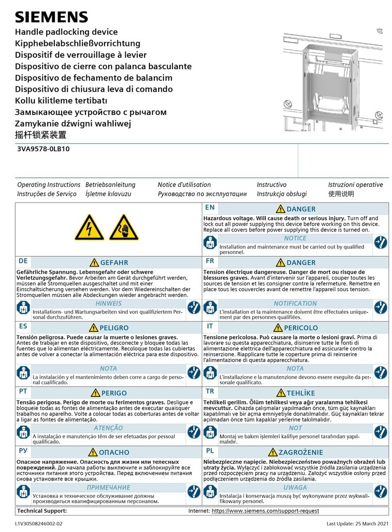 Siemens 3VA9578-0LB10 User manual