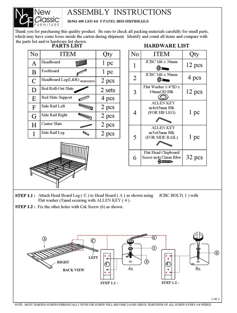 New Classic Furniture LEO B1562-400 User manual New Classic Furniture LEO B1562-400 User manual