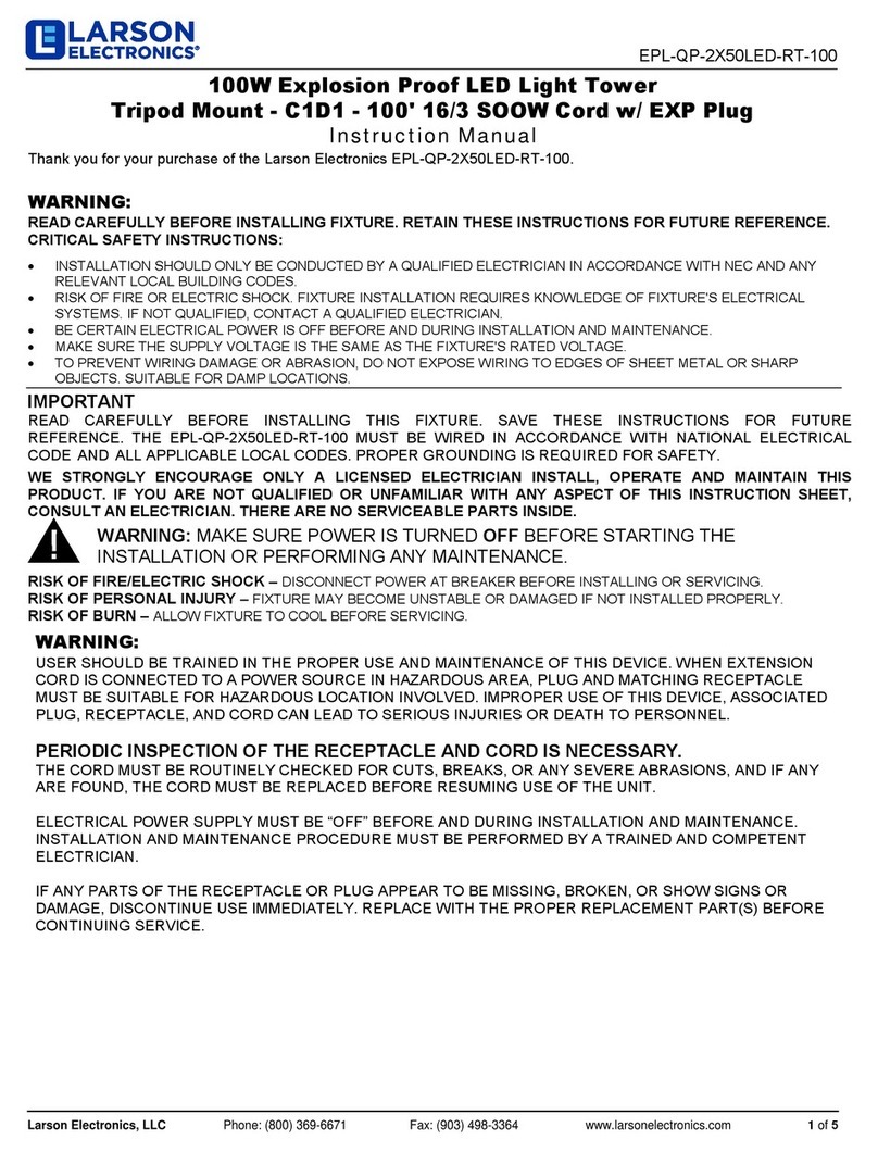 Larson Electronics EPL-QP-2X50LED-RT-100 User manual