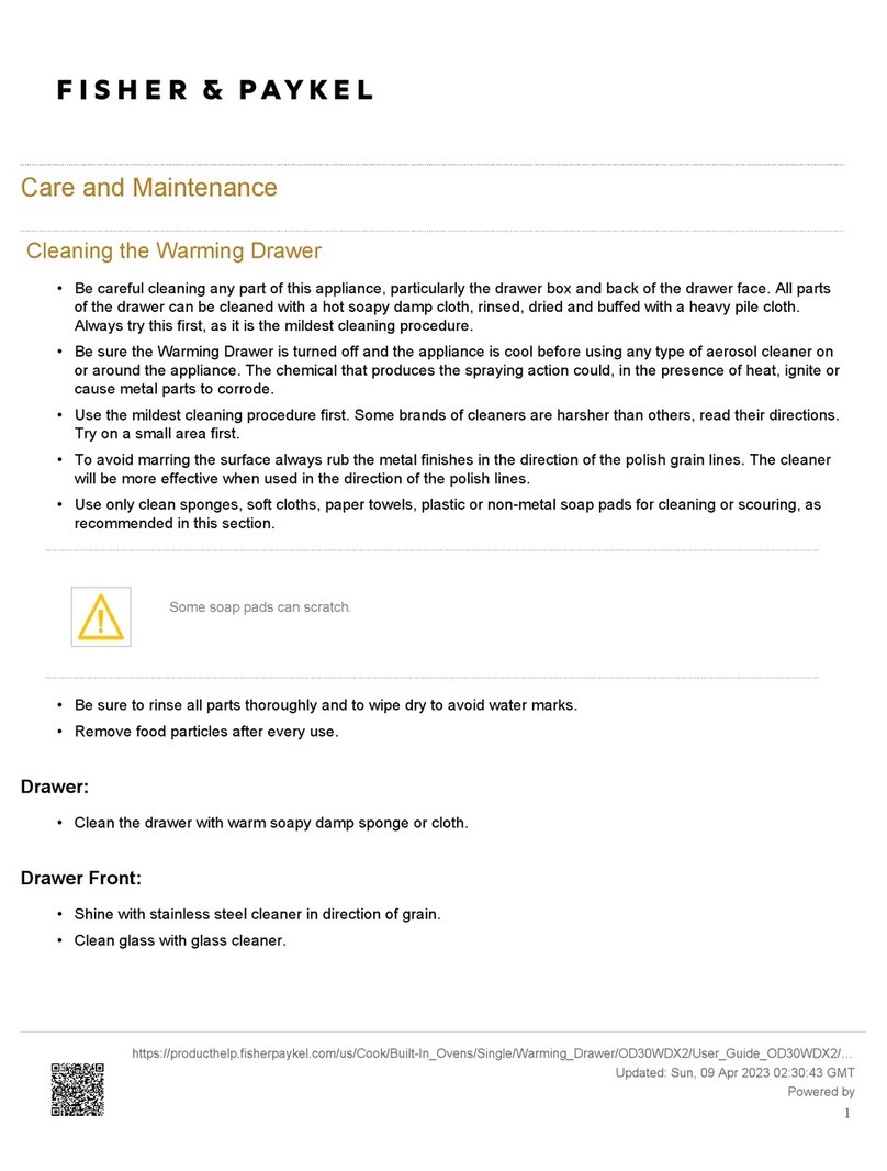 Fisher & Paykel OD30WDX2 Maintenance manual