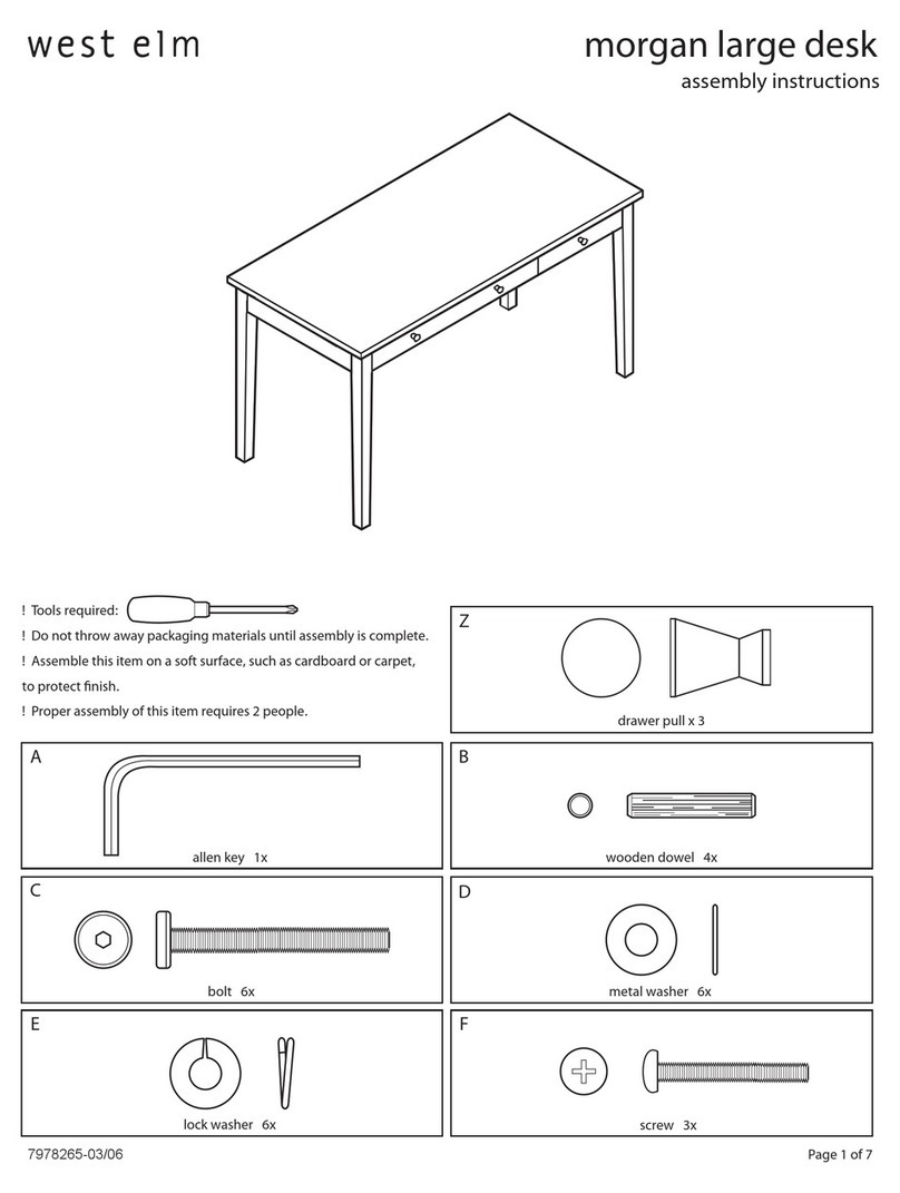 West Elm morgan large desk User manual West Elm morgan large desk User manual