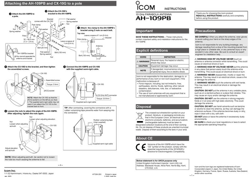 Icom AH-109PB User manual
