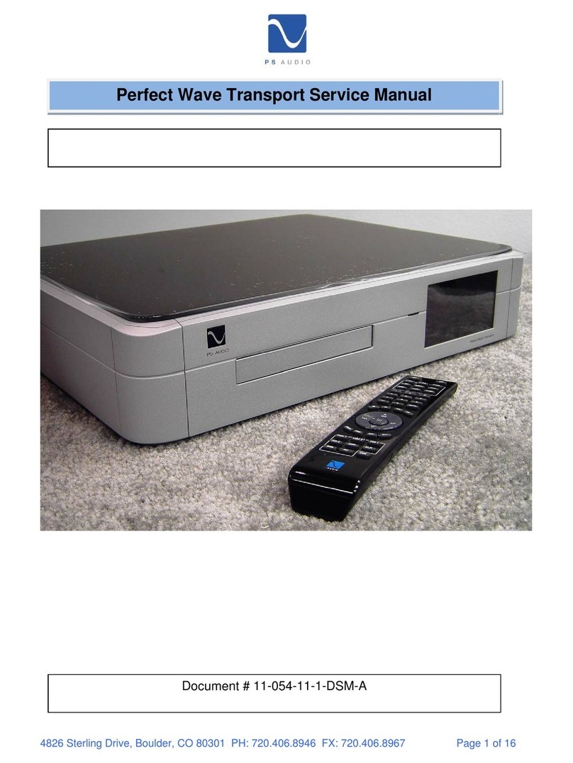 PS Audio Perfect Wave Transport User manual
