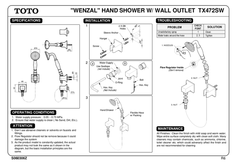 Toto WENZAL TX472SW User manual