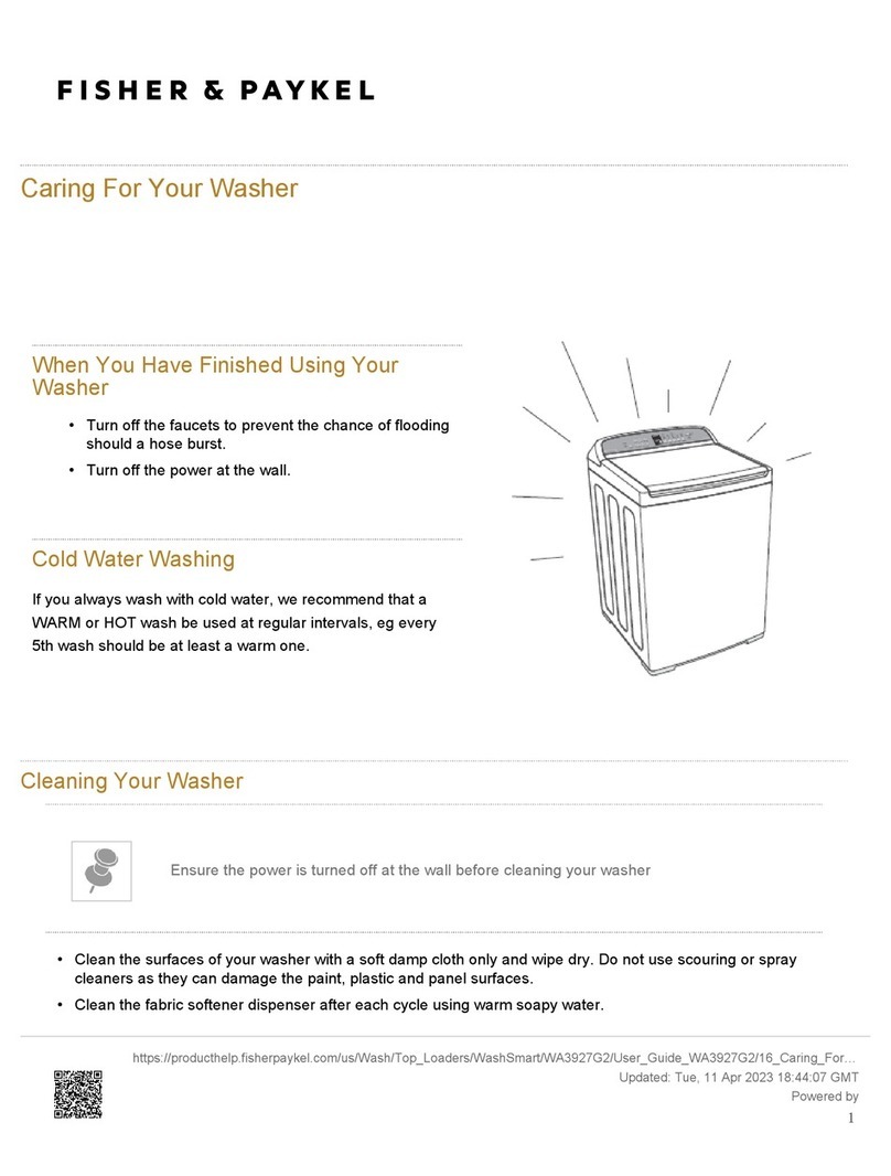 Fisher & Paykel WA3927G2 User manual Fisher & Paykel WA3927G2 User manual