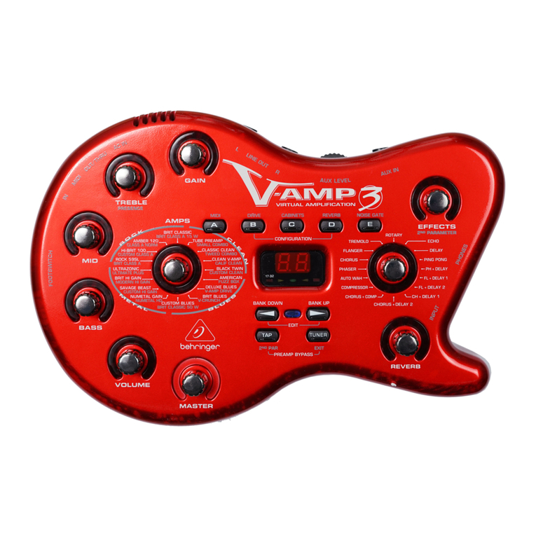 Behringer Virtual Amplification V-AMP 3 User manual