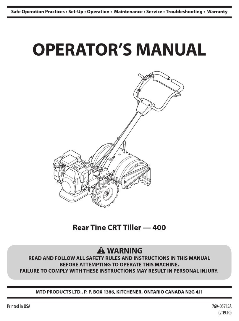 MTD Rear Tine CRT Tiller 400 User manual