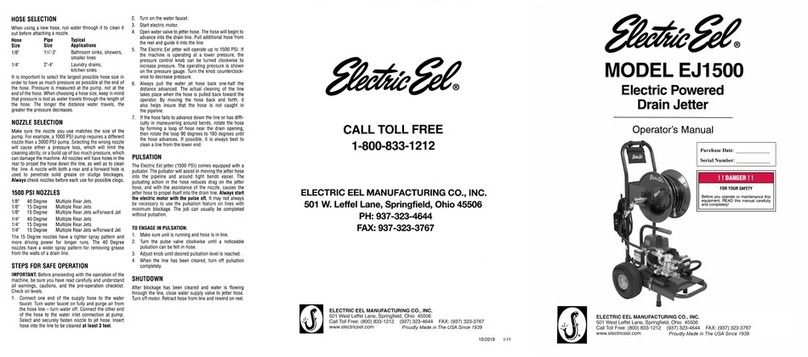 Electric Eel EJ1500 Operator's manual