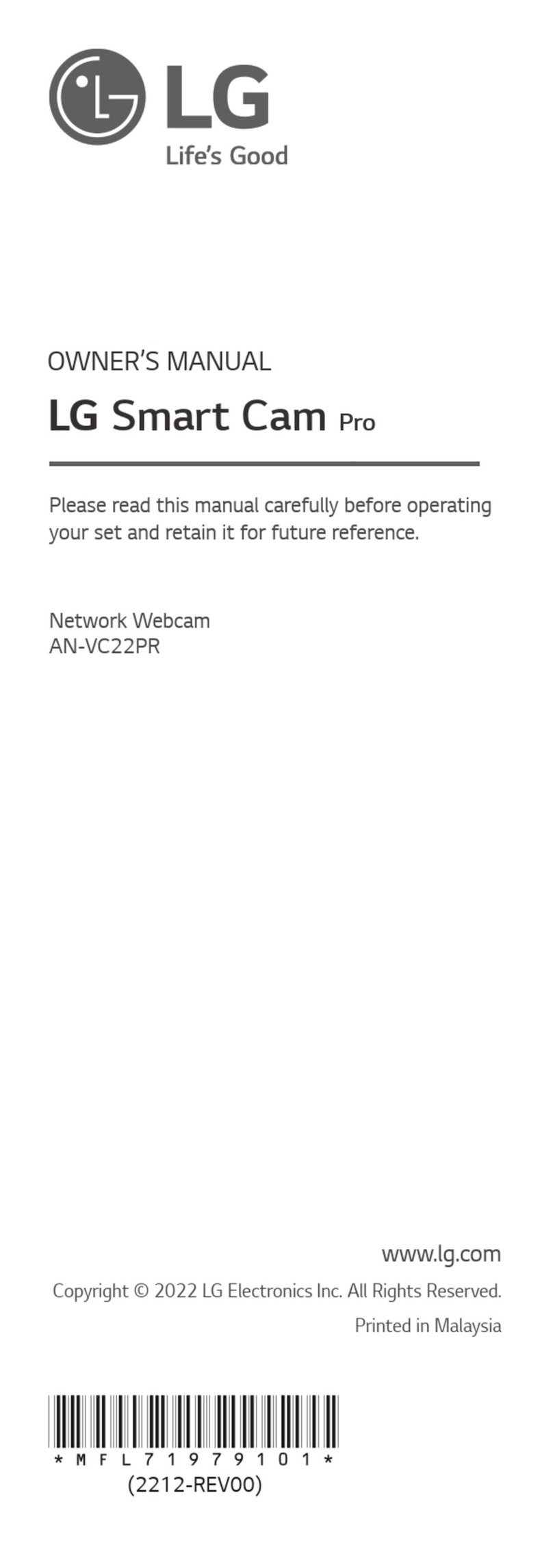 LG Smart Cam Pro owner's manual