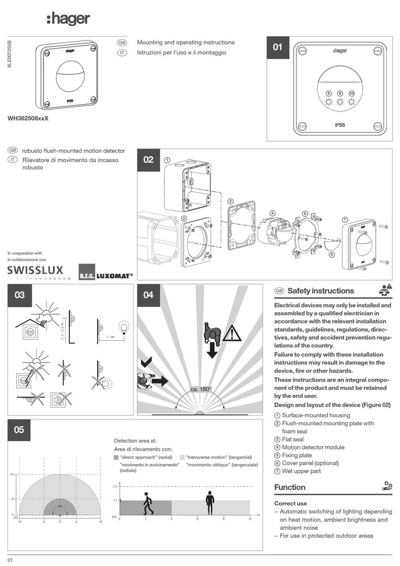 hager WH362508 X Series Mounting and operating instructions