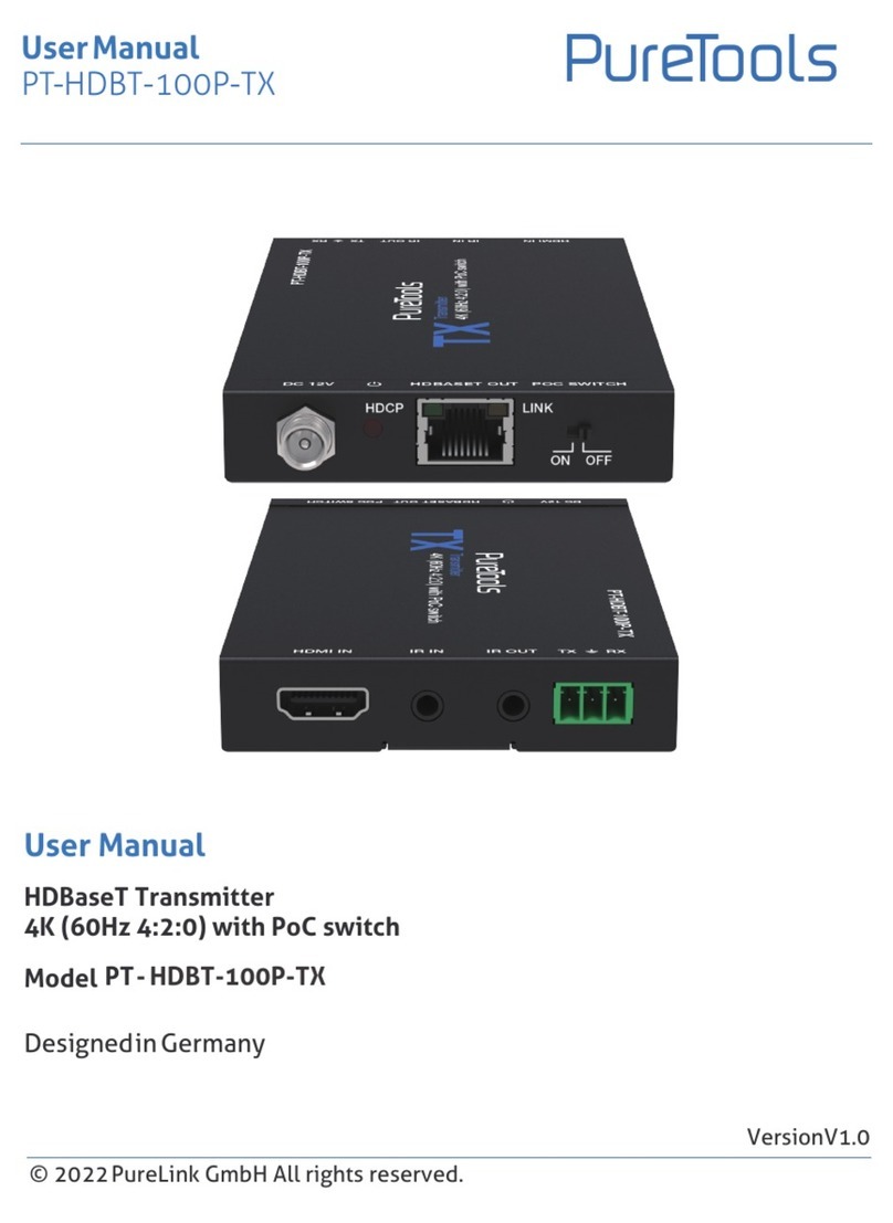 PureTools PT-HDBT-100P-TX user manual