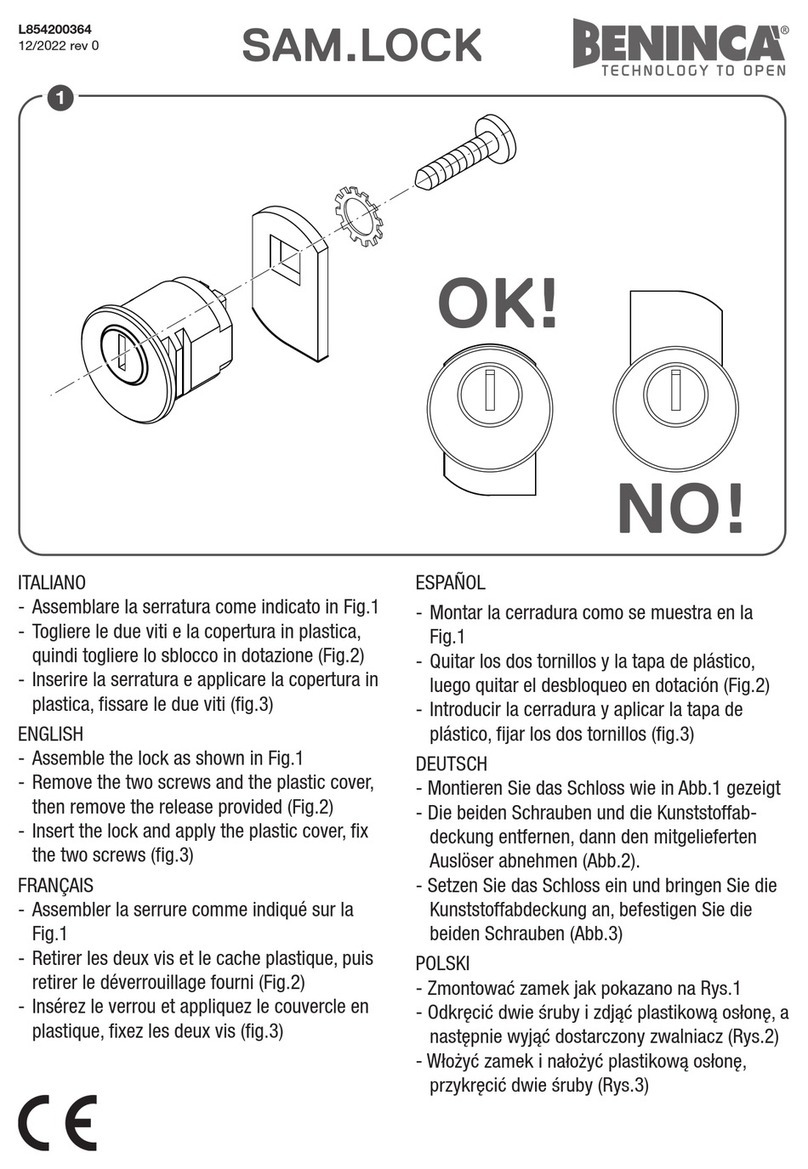 Beninca SAM.LOCK Assembly instructions