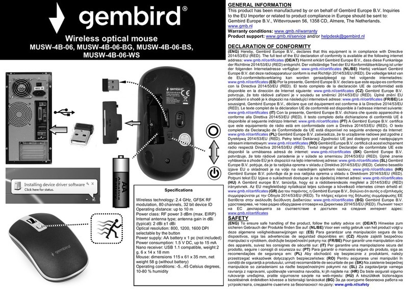 Gembird MUSW-4B-06 User manual