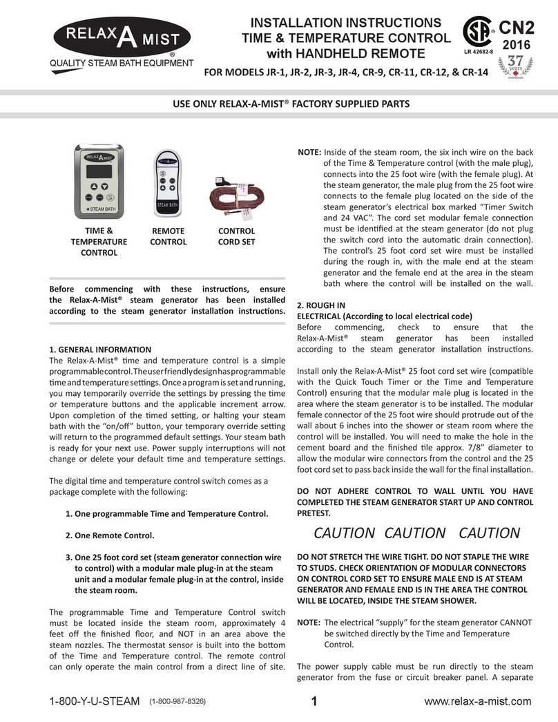 RELAX-A-MIST CR-9 installation instructions