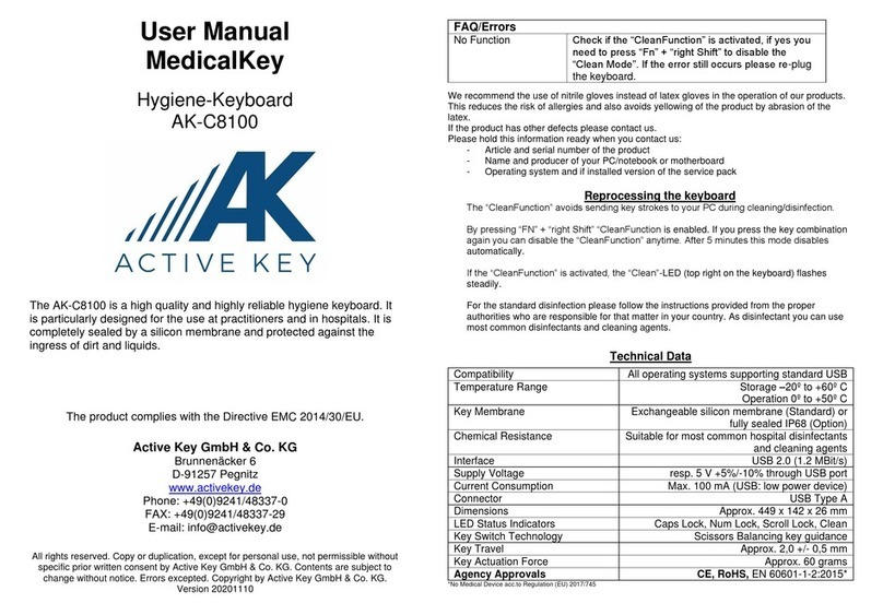 Active Key MedicalKey AK-C8100 user manual