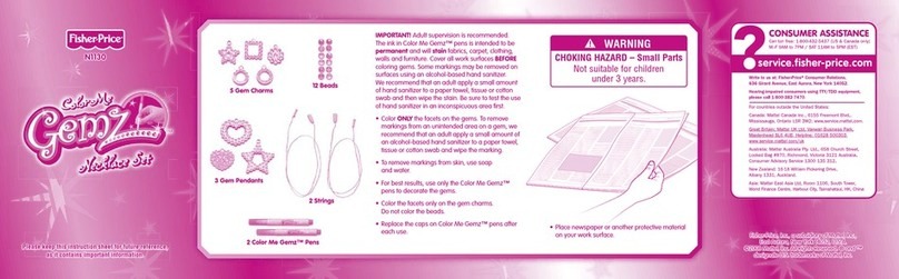 Fisher-Price ColorMe Gemz Neckface Set N1130 quick start guide Fisher-Price ColorMe Gemz Neckface Set N1130 quick start guide
