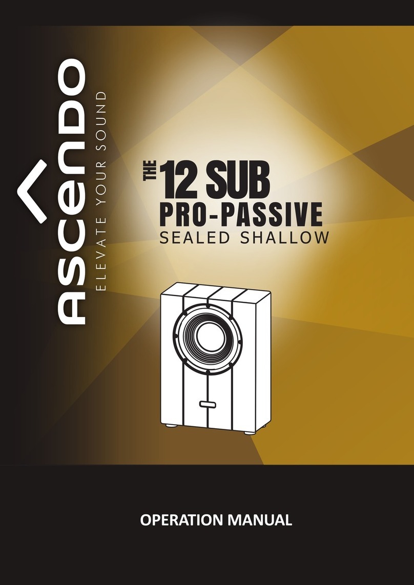 Ascendo 12 SUB PRO Passive Sealed Shallow Operation manual