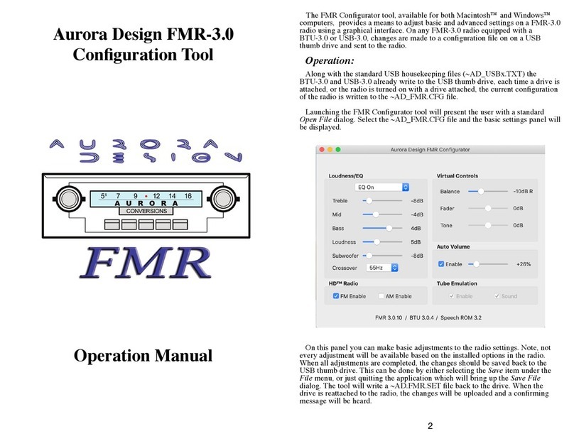 Aurora Design FMR-3.0 Operation manual