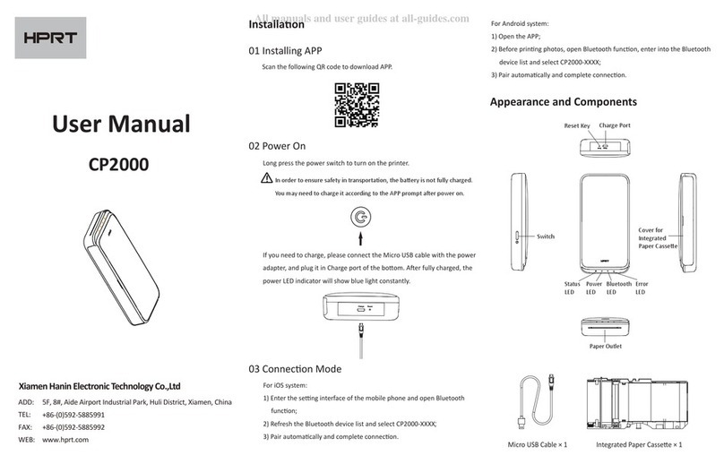 HPRT CP2000 User manual