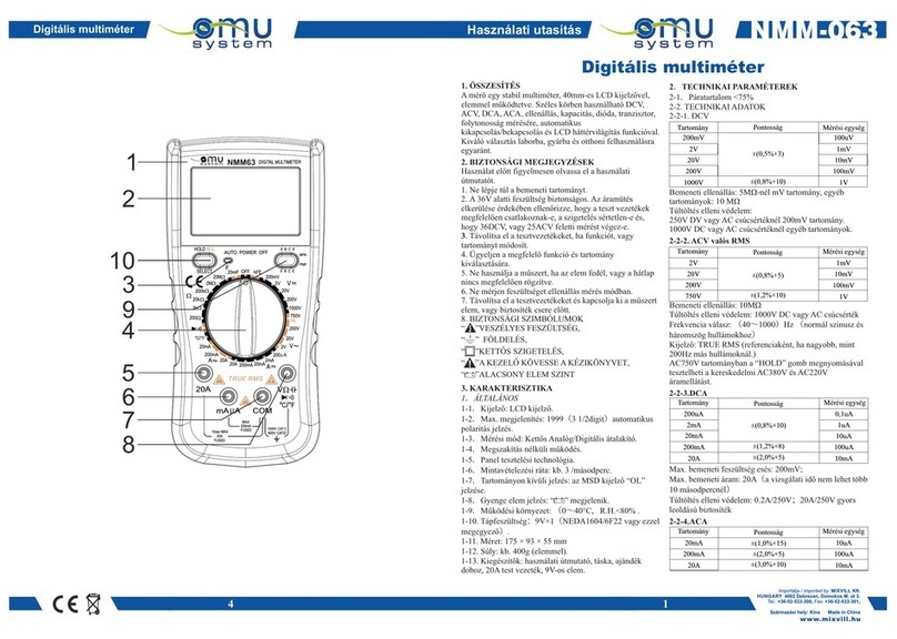 omu system NMM-063 Manual instruction