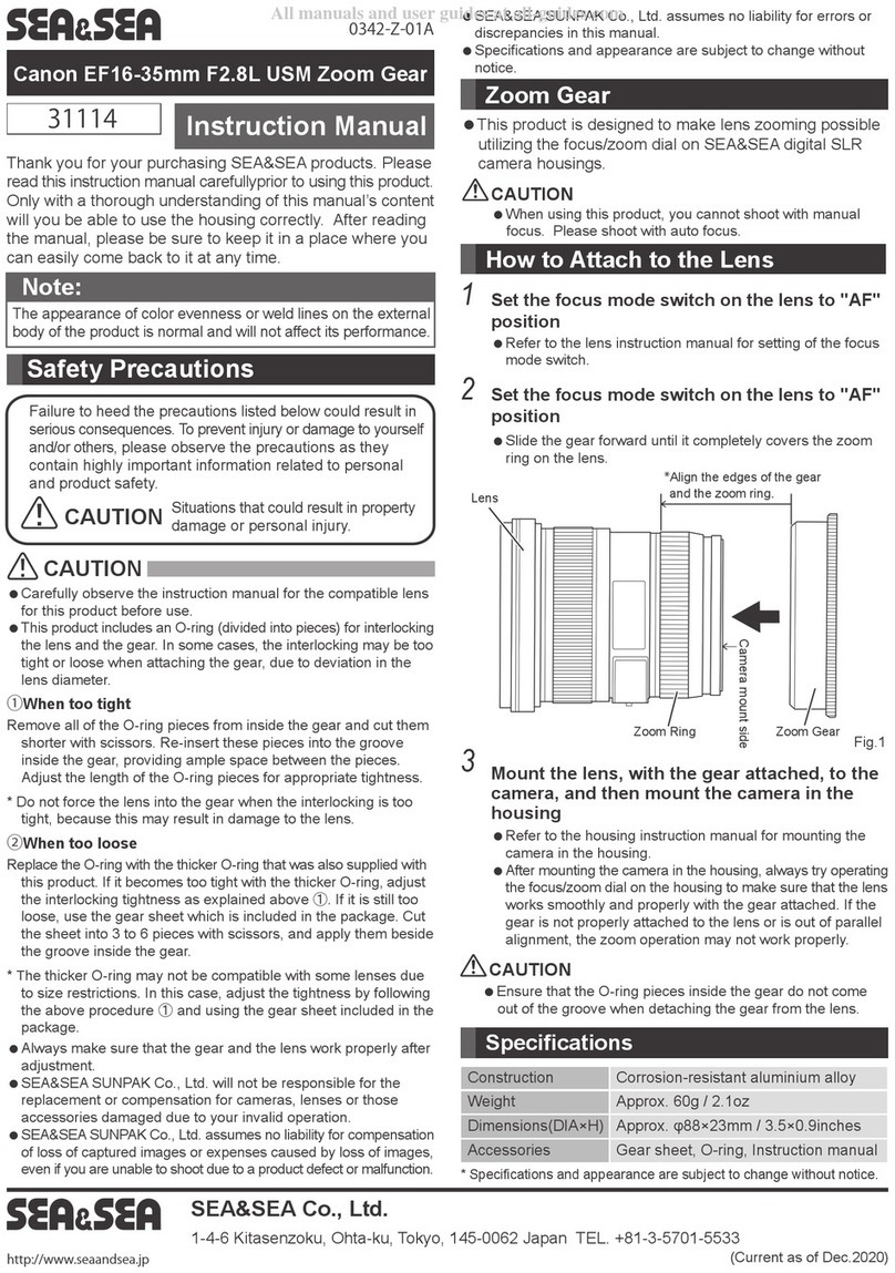 Sea & Sea 31114 User manual Sea & Sea 31114 User manual