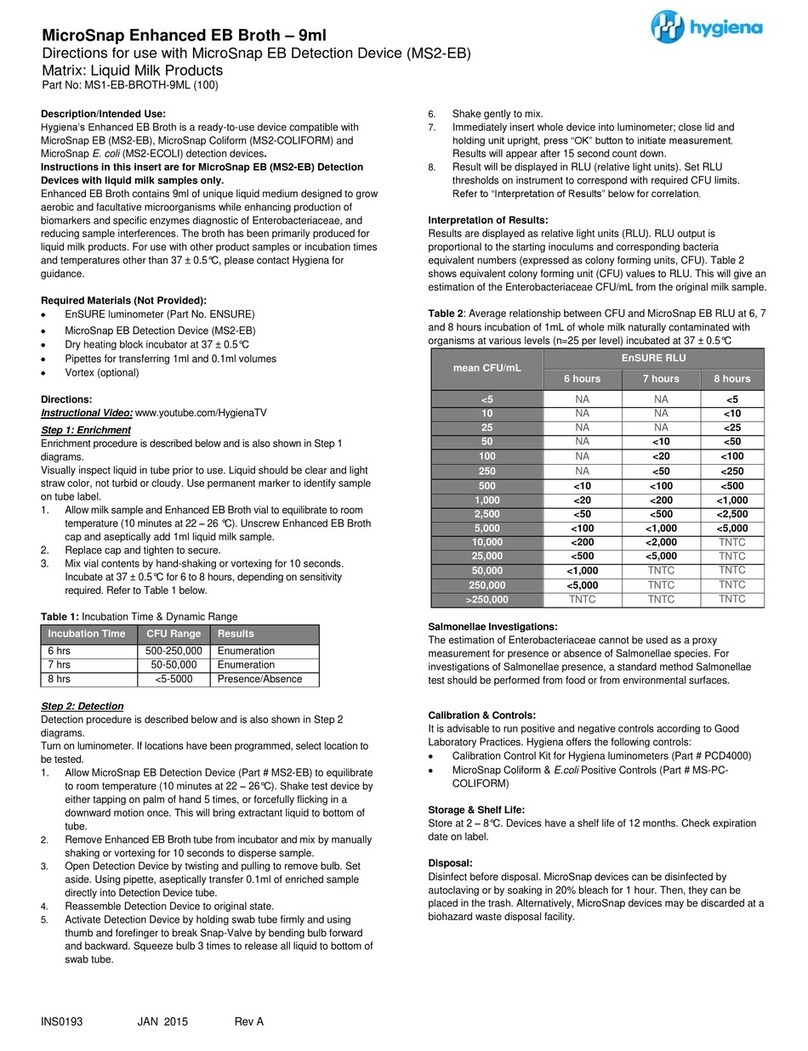 Hygiena MicroSnap MS2-EB instructions