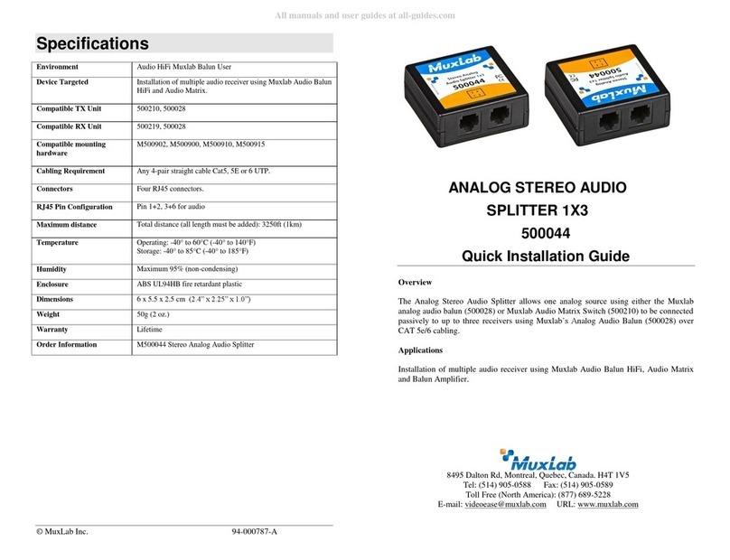 MuxLab 500044 Quick installation guide