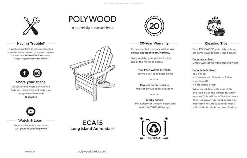 Polywood Long Island Adirondack ECA15 User manual